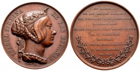 Isabel II (1833-1868). Medalla. 1847. (Vq-387). Ae. 88,77 g. Medalla Orden Militar de San Fernando. En memoria de los hechos heroicos del regimiento d...