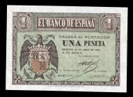 1 peseta. 1938. Burgos. (Ed 2017-428a). 30 de abril, escudo de España. Serie D. SC-. Est...30,00. /// ENGLISH: 1 peseta. 1938. Burgos. (Ed 2017-428a)....