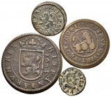 Lote de 4 cobres de la Monarquía Española, 4 maravedís de Segovia 1604, 2 maravedís de Segovia 1603, 2 maravedís de Burgos 1720 y 2 maravedís de Felip...