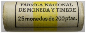 Cartucho original de 25 piezas de 200 pesetas de 1993 "Luis Vives" de la FNMT. A EXAMINAR. SC. Est...120,00. /// ENGLISH: Cartucho original de 25 piez...