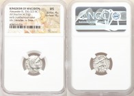 MACEDONIAN KINGDOM. Alexander III the Great (336-323 BC). AR drachm (16mm, 4.31 gm, 11h). NGC MS 4/5 - 4/5. Posthumous issue of Colophon, ca. 319-310 ...