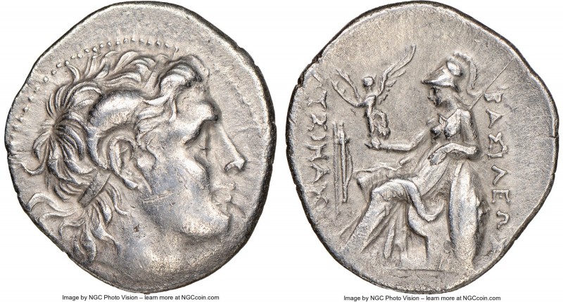 THRACIAN KINGDOM. Lysimachus (305-281 BC). AR drachm (19mm, 12h). NGC Choice XF,...