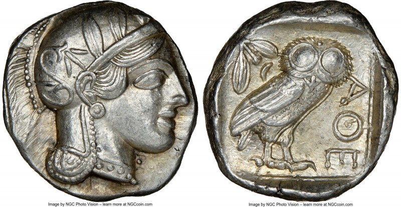 ATTICA. Athens. Ca. 440-404 BC. AR tetradrachm (25mm, 17.20 gm, 7h). NGC Choice ...