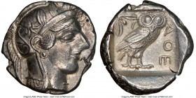 ATTICA. Athens. Ca. 440-404 BC. AR tetradrachm (25mm, 17.15 gm, 4h). NGC Choice AU 5/5 - 4/5. Mid-mass coinage issue. Head of Athena right, wearing cr...