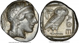 ATTICA. Athens. Ca. 440-404 BC. AR tetradrachm (25mm, 17.19 gm, 7h). NGC AU 5/5 - 5/5. Mid-mass coinage issue. Head of Athena right, wearing crested A...