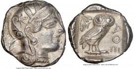 ATTICA. Athens. Ca. 440-404 BC. AR tetradrachm (25mm, 17.15 gm, 4h). NGC AU 5/5 - 3/5. Mid-mass coinage issue. Head of Athena right, wearing crested A...