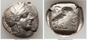 ATTICA. Athens. Ca. 440-404 BC. AR tetradrachm (25mm, 17.16 gm, 9h). Choice Fine. Mid-mass coinage issue. Head of Athena right, wearing crested Attic ...