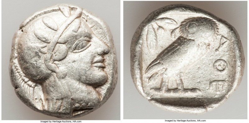 ATTICA. Athens. Ca. 440-404 BC. AR tetradrachm (24mm, 17.14 gm, 8h). Choice Fine...