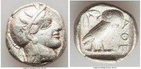 ATTICA. Athens. Ca. 440-404 BC. AR tetradrachm (24mm, 17.14 gm, 8h). Choice Fine. Mid-mass coinage issue. Head of Athena right, wearing crested Attic ...
