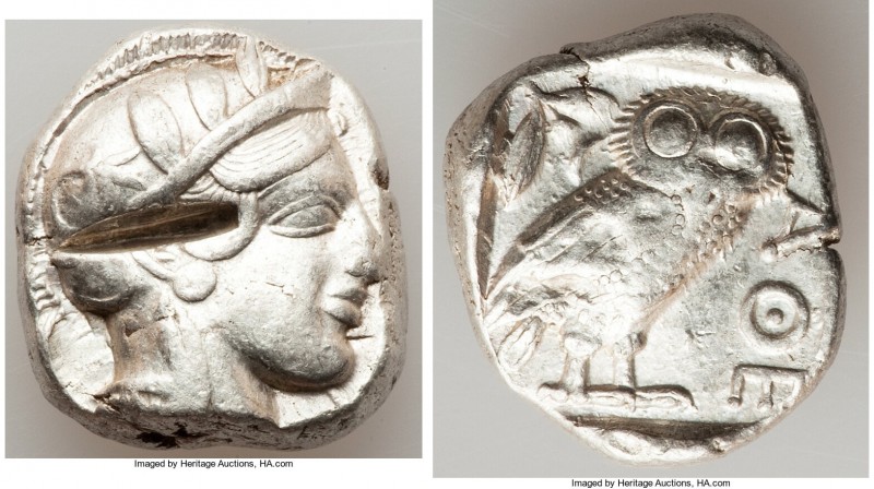 ATTICA. Athens. Ca. 440-404 BC. AR tetradrachm (25mm, 17.19 gm, 7h). VF, test cu...