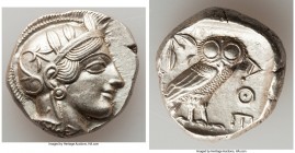 ATTICA. Athens. Ca. 440-404 BC. AR tetradrachm (25mm, 17.19 gm, 4h). AU. Mid-mass coinage issue. Head of Athena right, wearing crested Attic helmet or...