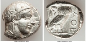ATTICA. Athens. Ca. 440-404 BC. AR tetradrachm (24mm, 16.31 gm, 6h). Choice VF, test cut. Mid-mass coinage issue. Head of Athena right, wearing creste...