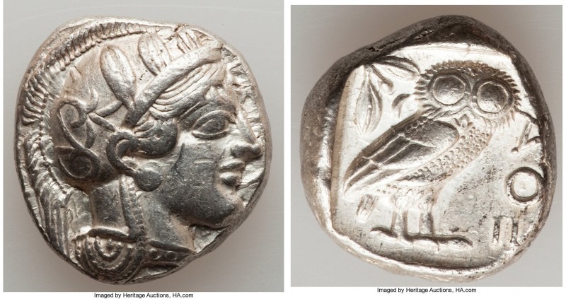 ATTICA. Athens. Ca. 440-404 BC. AR tetradrachm (28mm, 17.15 gm, 1h). Choice XF. ...