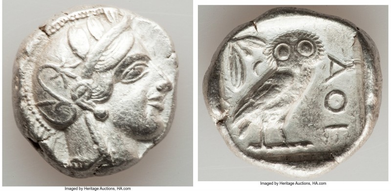 ATTICA. Athens. Ca. 440-404 BC. AR tetradrachm (25mm, 17.14 gm, 8h). VF. Mid-mas...