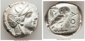 ATTICA. Athens. Ca. 440-404 BC. AR tetradrachm (25mm, 17.14 gm, 8h). VF. Mid-mass coinage issue. Head of Athena right, wearing crested Attic helmet or...