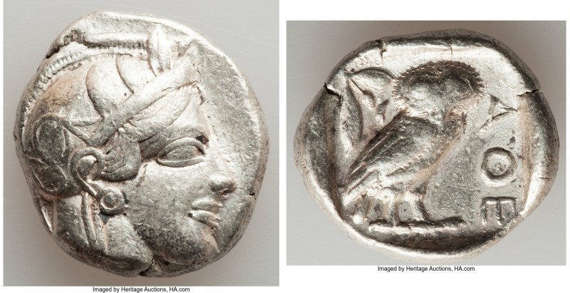 ATTICA. Athens. Ca. 440-404 BC. AR tetradrachm (26mm, 17.17 gm, 4h). Choice Fine...