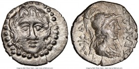 CARIA. Halicarnassus. Ca. 2nd-1st centuries BC. AR drachm (17mm, 3.64 gm, 12h). NGC AU 5/5 - 3/5. Ca. 150-50 BC, Anaxilus, magistrate. Head of Helios ...