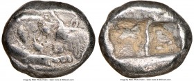 LYDIAN KINGDOM. Croesus (ca. 561-546 BC). AR sixth-stater or hecte (11mm). NGC VF. Sardes, ca. 550-546 BC. Confronted foreparts of lion right and bull...