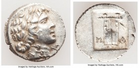 LYCIAN LEAGUE. Masicytes. Ca. 48-20 BC. AR hemidrachm (15mm, 1.95 gm, 1h). XF. Series 1. Laureate head of Apollo right; Λ-Y below / M-A, cithara (lyre...
