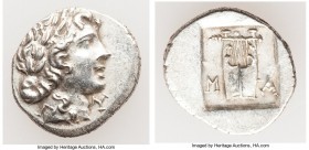 LYCIAN LEAGUE. Masicytes. Ca. 48-20 BC. AR hemidrachm (15mm, 2.04 gm, 1h). Choice XF. Series 1. Laureate head of Apollo right; Λ-Y below / M-A, cithar...