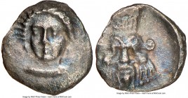 CILICIA. Uncertain mint. Ca. 4th century BC. AR obol (9mm, 6h). NGC XF. Female head (Arethusa?) facing, turned slightly left, wearing pearl necklace a...