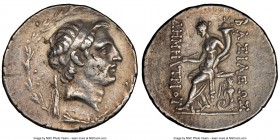 SELEUCID KINGDOM. Demetrius I Soter (162-150 BC). AR tetradrachm (30mm, 16.65 gm, 12h). NGC XF 4/5 - 3/5. Antioch on the Orontes, ca. 162-155/4 BC. Di...
