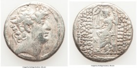 SELEUCID KINGDOM. Philip I Philadelphus (ca. 95/4-76/5 BC). AR tetradrachm (26mm, 15.21 gm, 12h). About VF, graffito. Antioch on the Orontes, after 88...