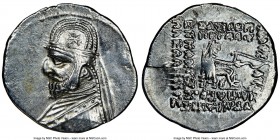 PARTHIAN KINGDOM. Mithradates III (ca. 87-80 BC). AR drachm(20mm, 12h). NGC XF. Ecbatana mint. Diademed bust of Mithradates III left, wearing tiara de...