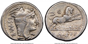 L. Thorius Balbus (ca. 105 BC). AR denarius (20mm, 5h). NGC VF, adjusted flan. Rome. I•S•M•R, head of Juno Sospita right, clad in goat-skin / L•THORIV...
