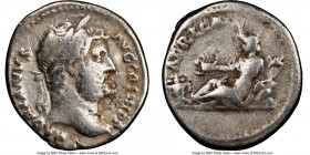 Hadrian (AD 117-138). AR denarius (18mm, 7h). NGC Fine. Rome, AD 134-138. HADRIANVS-AVG COS III P P, laureate head of Hadrian right / AFRICA, Africa r...