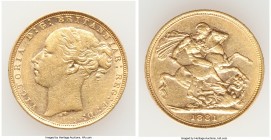 Victoria gold "St. George" Sovereign 1881-M XF, Melbourne mint, KM7, S-3857. 21.9mm. 7.96gm. AGW 0.2355 oz. 

HID09801242017

© 2020 Heritage Auct...