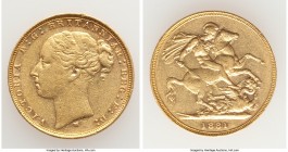 Victoria gold "St. George" Sovereign 1881-M XF, Melbourne mint, KM7. 22.0mm. 7.96gm. AGW 0.2355 oz. 

HID09801242017

© 2020 Heritage Auctions | A...
