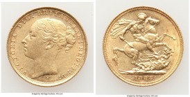 Victoria gold "St. George" Sovereign 1884-S XF (Cleaned), Sydney mint, KM7. 22.1mm. 7.96gm. AGW 0.2355 oz. 

HID09801242017

© 2020 Heritage Aucti...