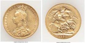 Victoria gold Sovereign 1890-M XF, Melbourne mint, KM10. 21.9mm. 7.96gm. AGW 0.2355 oz. 

HID09801242017

© 2020 Heritage Auctions | All Rights Re...