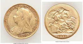 Victoria gold Sovereign 1895-M XF, Melbourne mint, KM13. 22.0mm. 7.96gm. AGW 0.2355 oz.

HID09801242017

© 2020 Heritage Auctions | All Rights Res...