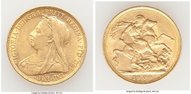 Victoria gold Sovereign 1900-M XF, Melbourne mint, KM13. 22.2mm. 7.97gm. AGW 0.2355 oz. 

HID09801242017

© 2020 Heritage Auctions | All Rights Re...