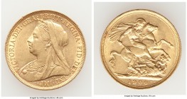 Victoria gold Sovereign 1900-M XF, Melbourne mint, KM13. 22.2mm. 7.99gm. AGW 0.2355 oz. 

HID09801242017

© 2020 Heritage Auctions | All Rights Re...
