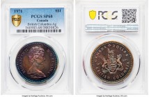 Elizabeth II 3-Piece Lot of Certified Specimen Dollars PCGS, 1) "British Columbia" Dollar 1971 - SP68, KM79 2) "Voyageur" Dollar 1972 - SP68, KM76.1 3...
