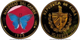 Republic 6-Piece Lot of Certified Proof Prueba Essai "Butterflies of Caribbean - Psedolycaena Marsyas" 10 Pesos 1995 NGC, 1) brass 10 Pesos - PR68 Ult...