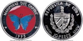 Republic 6-Piece Lot of Certified Proof Prueba Essai "Butterflies of Caribbean - Psedolycaena Marsyas" 10 Pesos 1995 NGC, 1) aluminum 10 Pesos - PR68 ...