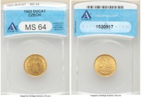 Republic gold Ducat 1923 MS64 ANACS, KM8. Variety without serial numbers. 

HID09801242017

© 2020 Heritage Auctions | All Rights Reserve