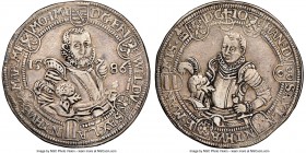 Saxe-Weimar. Friedrich Wilhelm I & Johann III Taler 1586 VF35 NGC, Saalfeld mint, KM-MB54, Dav-9772. One year type. 

HID09801242017

© 2020 Herit...