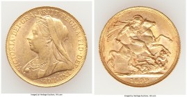 Victoria gold Sovereign 1899 XF, KM785, S-3874. 22.0mm. 7.98gm. AGW 0.2355 oz. 

HID09801242017

© 2020 Heritage Auctions | All Rights Reserve