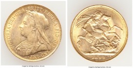 Victoria gold Sovereign 1899 AU, KM785, S-3874. 22.0mm. 8.01gm. AGW 0.2355 oz. 

HID09801242017

© 2020 Heritage Auctions | All Rights Reserve
