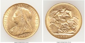 Victoria gold Sovereign 1900 UNC, KM785, S-3874. 22.0mm. 7.99gm. AGW 0.2355 oz. 

HID09801242017

© 2020 Heritage Auctions | All Rights Reserve