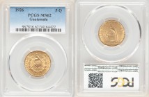 Republic gold 5 Quetzales 1926-(P) MS62 PCGS, Philadelphia mint, KM244. One year type. 

HID09801242017

© 2020 Heritage Auctions | All Rights Res...