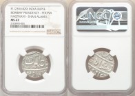 British India. Bombay Presidency Rupee FE 1239 (1829) MS63 NGC, Poona mint, KM325 (under Martha Confederacy). Nagphani mintmark, struck in the name of...