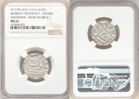 British India. Bombay Presidency Rupee FE 1239 (1829) MS61 NGC, Poona mint, KM325 (under Martha Confederacy). Nagphani mintmark, struck in the nameof ...