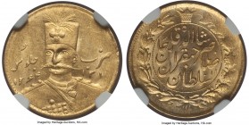 Qajar. Nasir al-Din Shah gold Toman (10000 Dinars) AH 1311 (1893/1894) MS63 NGC, Tehran mint, KM937. A flashy example, typically struck with much lust...
