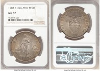 USA Administration Peso 1903-S MS62 NGC, San Francisco mint, KM168. Cartwheel luster draped in golden-brown toning. 

HID09801242017

© 2020 Herit...